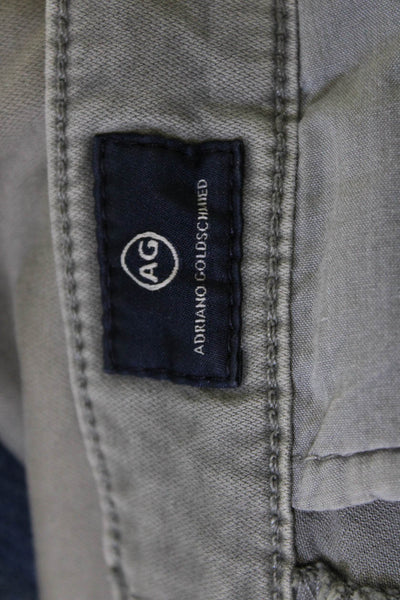 AG Women Cropped Chinos Gray Button Waist Size 28