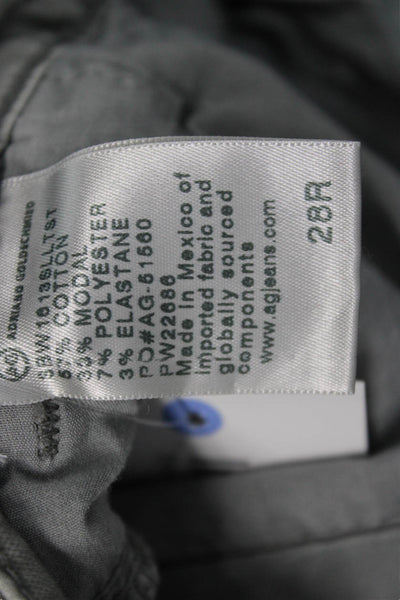 AG Women Cropped Chinos Gray Button Waist Size 28