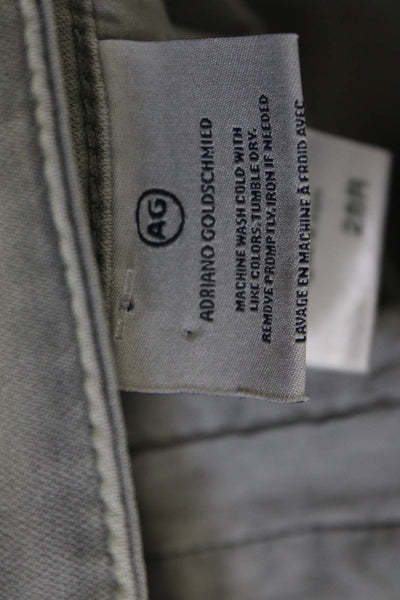 AG Women Cropped Chinos Gray Button Waist Size 28