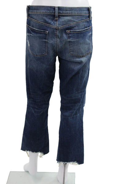J Brand Womens Boyfriend Cropped High Waist Jeans Dark Blue Size 28