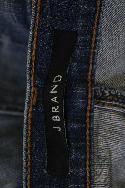 J Brand Womens Boyfriend Cropped High Waist Jeans Dark Blue Size 28