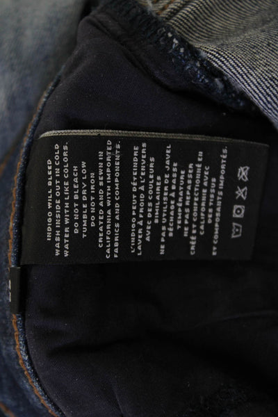 J Brand Womens Boyfriend Cropped High Waist Jeans Dark Blue Size 28