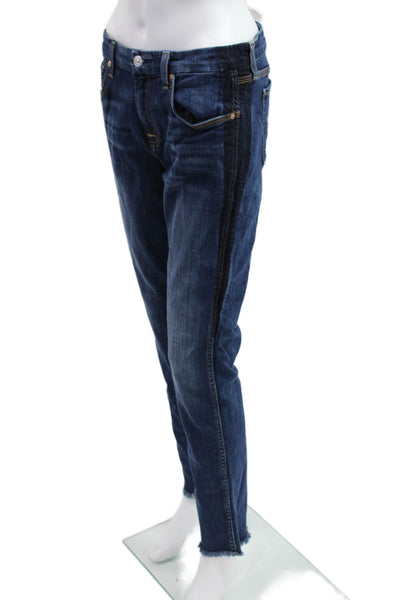 7 For All Mankind Women Straight Dark Blue Mid Rise Jeans Size 28