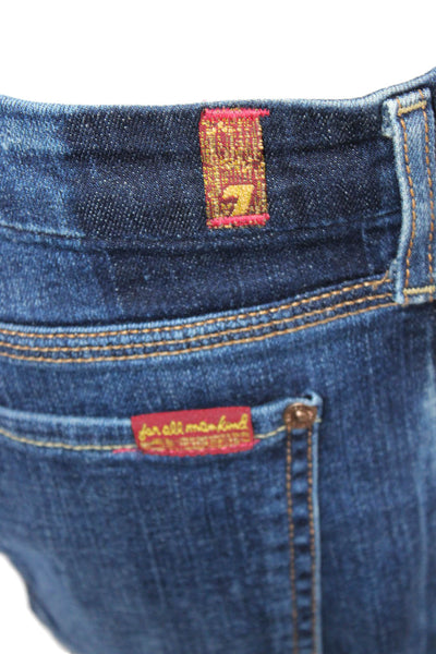 7 For All Mankind Women Straight Dark Blue Mid Rise Jeans Size 28