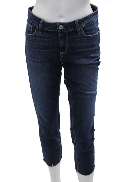Paige Women Cropped Skinny Dark Blue Jeans Size 29