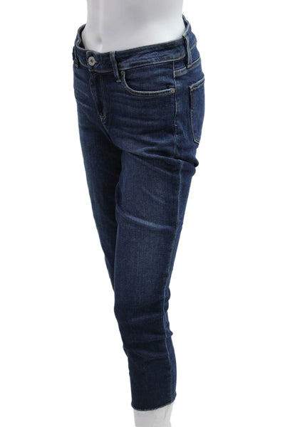Paige Women Cropped Skinny Dark Blue Jeans Size 29