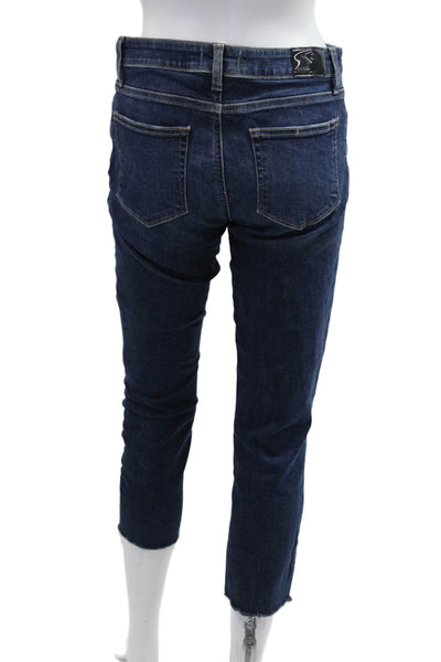 Paige Women Cropped Skinny Dark Blue Jeans Size 29
