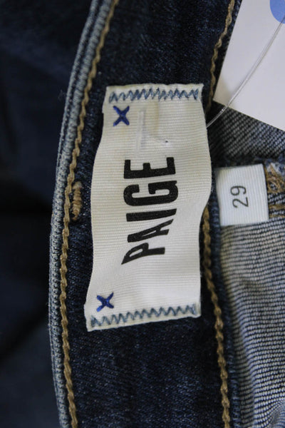 Paige Women Cropped Skinny Dark Blue Jeans Size 29