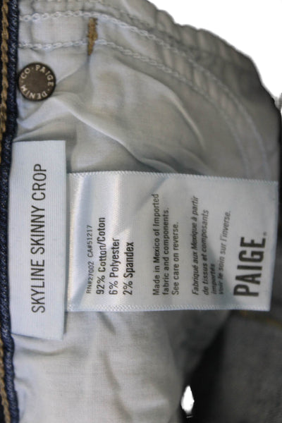 Paige Women Cropped Skinny Dark Blue Jeans Size 29