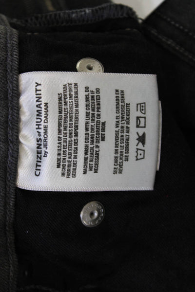 Citizens of Humanity Women Dark Gray Mid-Rise Ankle Skinny Jeans Size 28
