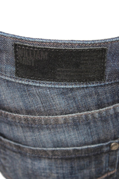 William Rast Womens Flared Jeans Dark Blue Mid Rise Button Size 28