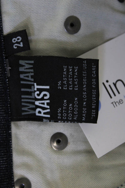 William Rast Womens Flared Jeans Dark Blue Mid Rise Button Size 28