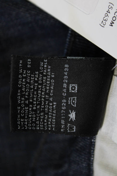 William Rast Womens Flared Jeans Dark Blue Mid Rise Button Size 28
