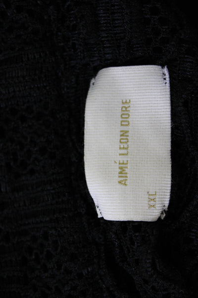 Aime Leon Dore Mens Button Down Shirt Black Size Extra Extra Large