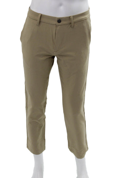 Bonobos Mens Ankle Cropped Khakis Beige Button Recycled Polyester Size 30