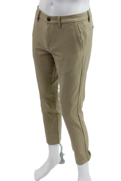 Bonobos Mens Ankle Cropped Khakis Beige Button Recycled Polyester Size 30