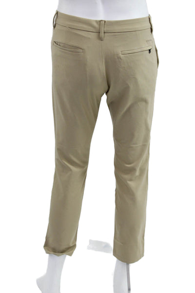 Bonobos Mens Ankle Cropped Khakis Beige Button Recycled Polyester Size 30