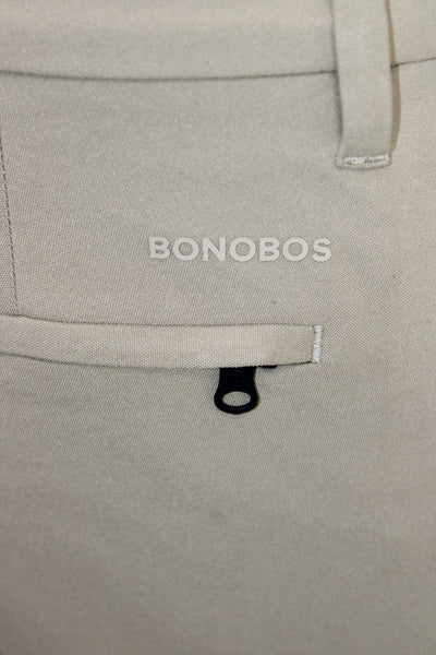 Bonobos Mens Ankle Cropped Khakis Beige Button Recycled Polyester Size 30