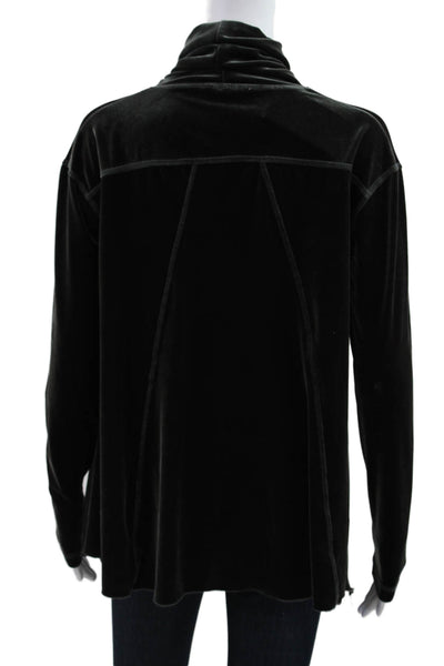 Sno Skins Women Designer Pullover Sweater Mock Neck Long Sleeve Black Size S