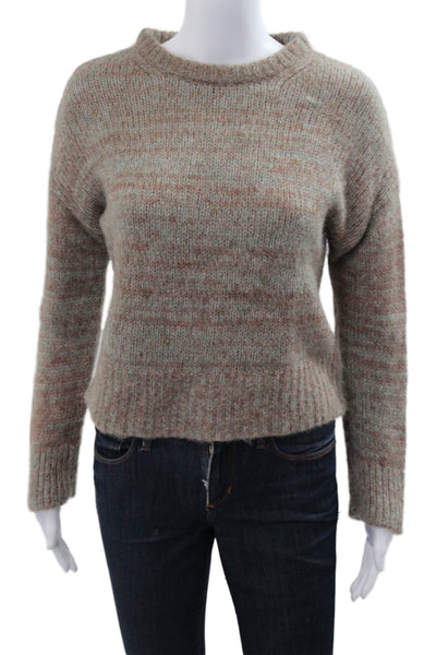 Rachel Zoe Women Pullover Beige Crew Neck Alpaca Wool Long Sleeve Size S