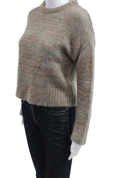 Rachel Zoe Women Pullover Beige Crew Neck Alpaca Wool Long Sleeve Size S