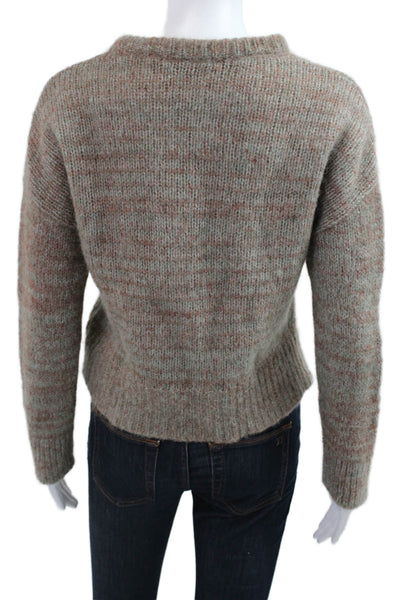 Rachel Zoe Women Pullover Beige Crew Neck Alpaca Wool Long Sleeve Size S