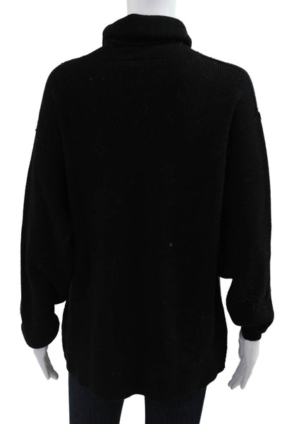 Free People Women Pullover Turtleneck Sweater Black Long Sleeve Size XS