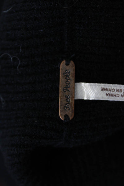Free People Women Pullover Turtleneck Sweater Black Long Sleeve Size XS