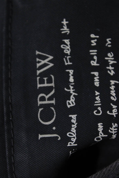 J Crew Womens Military Jacket Black Cotton Button Long Sleeve Size XS