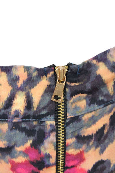 Sam & Lavi Womens Black Floral Rayon Flare Mini Skirt Size S