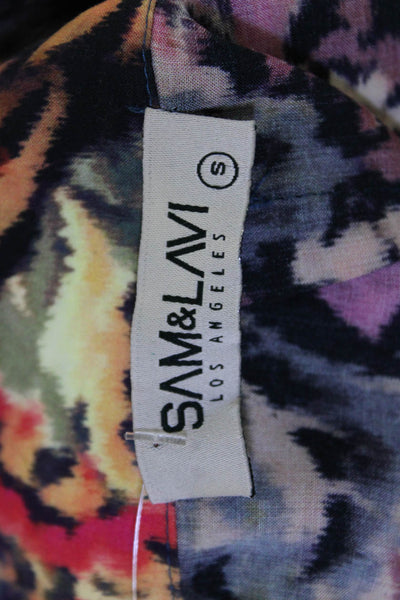 Sam & Lavi Womens Black Floral Rayon Flare Mini Skirt Size S