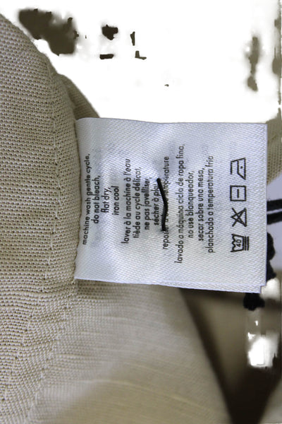 ONIA Women Tunic Dress Button-Up Collared Sleeveless Beige Size S