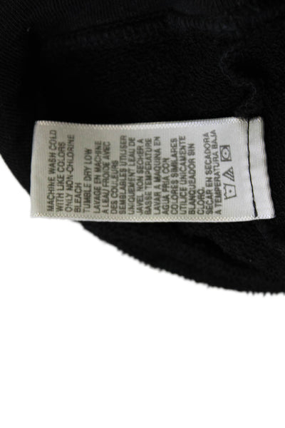 Standard James Perse Women Basic Black Cotton Long Sleeve Round Neck Top Size 0