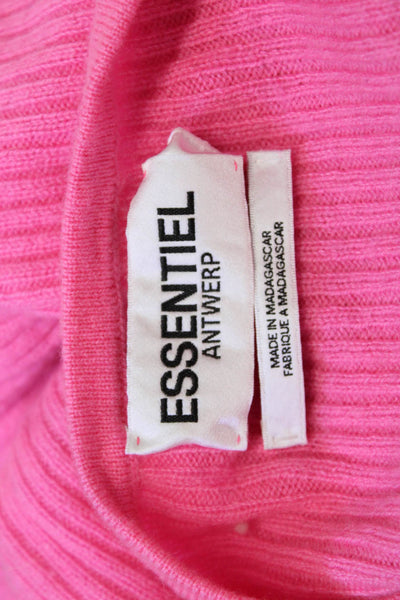 Essentiel Women Pink Merino Cashmere Pullover Sweater Size XL