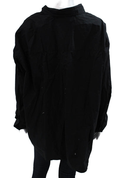 Wilfred Free Womens Black Cotton Collared Button Up Long Sleeve Top Size L