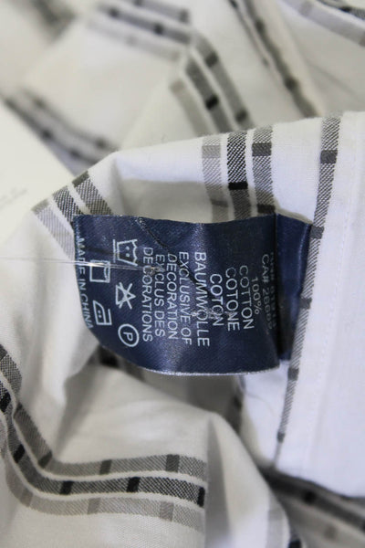 Robert Graham Mens Striped Button Shirt White Black Size Extra Extra Extra Large