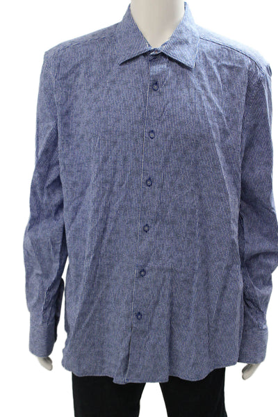 Robert Graham Mens Striped Classic Fit Shirt Blue Size Extra Extra Extra Large