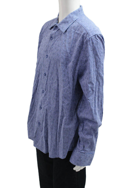 Robert Graham Mens Striped Classic Fit Shirt Blue Size Extra Extra Extra Large