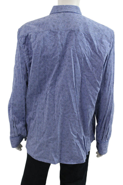 Robert Graham Mens Striped Classic Fit Shirt Blue Size Extra Extra Extra Large