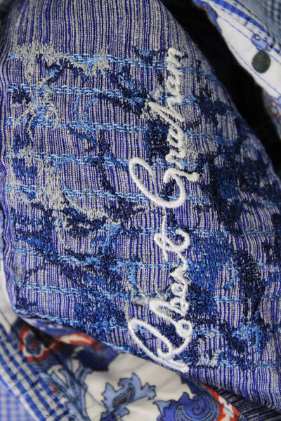 Robert Graham Mens Striped Classic Fit Shirt Blue Size Extra Extra Extra Large
