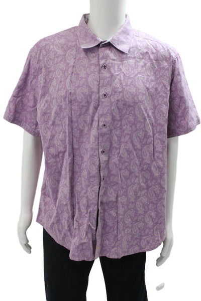 Robert Graham Mens Paisley Print Shirt Purple Size Extra Extra Extra Large