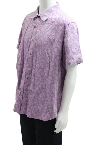 Robert Graham Mens Paisley Print Shirt Purple Size Extra Extra Extra Large