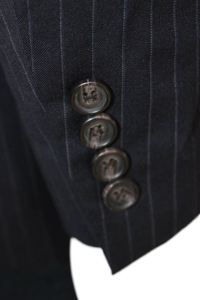 Lauren Ralph Lauren Mens Dark Blue Striped 100% Wool Suit Jacket Button Size 42