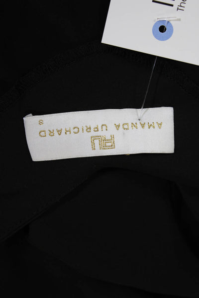 Amanda Uprichard Women Black V-Neck Camisole Bohemian Polyester Size S