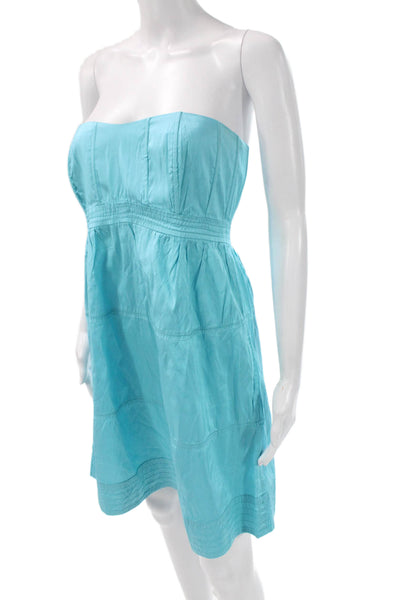 Calypso Saint Barth Women Sundress Light Blue Silk Above Knee Sleeveless Size 6