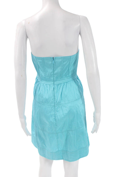Calypso Saint Barth Women Sundress Light Blue Silk Above Knee Sleeveless Size 6
