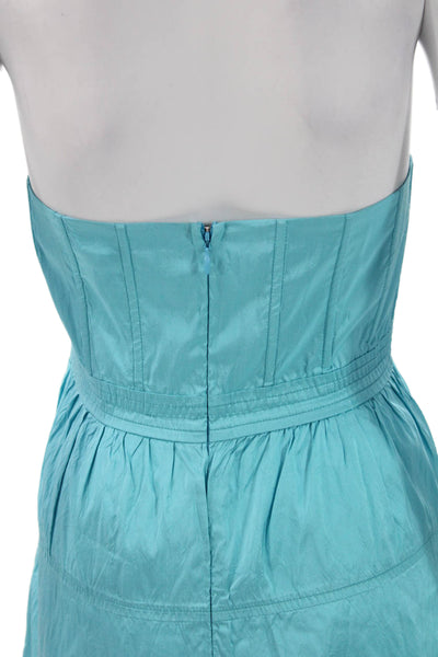 Calypso Saint Barth Women Sundress Light Blue Silk Above Knee Sleeveless Size 6