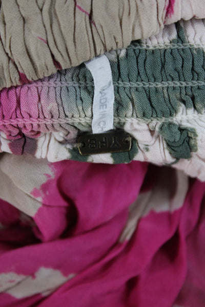 YFB Women A-Line Sundress Green Striped Viscose Sleeveless Full-Length Size XS