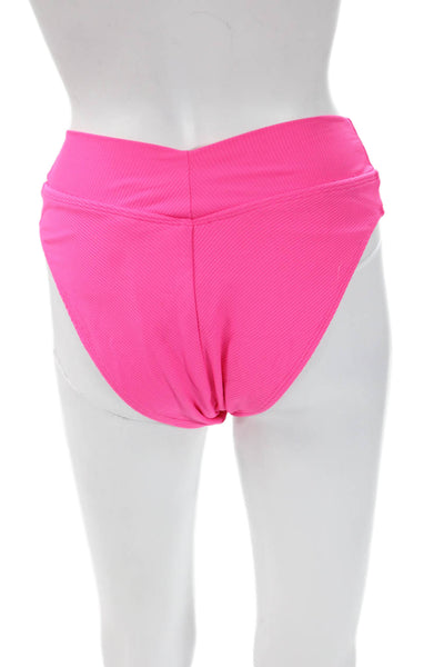 Becca by Rebecca Virtue Women Pink Bikini Bottoms Nylon Spandex Size M
