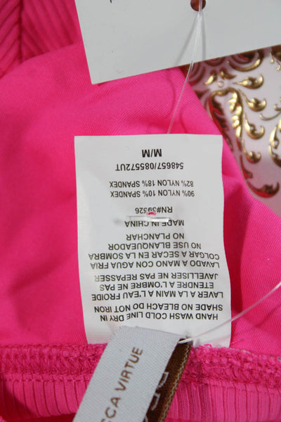 Becca by Rebecca Virtue Women Pink Bikini Bottoms Nylon Spandex Size M